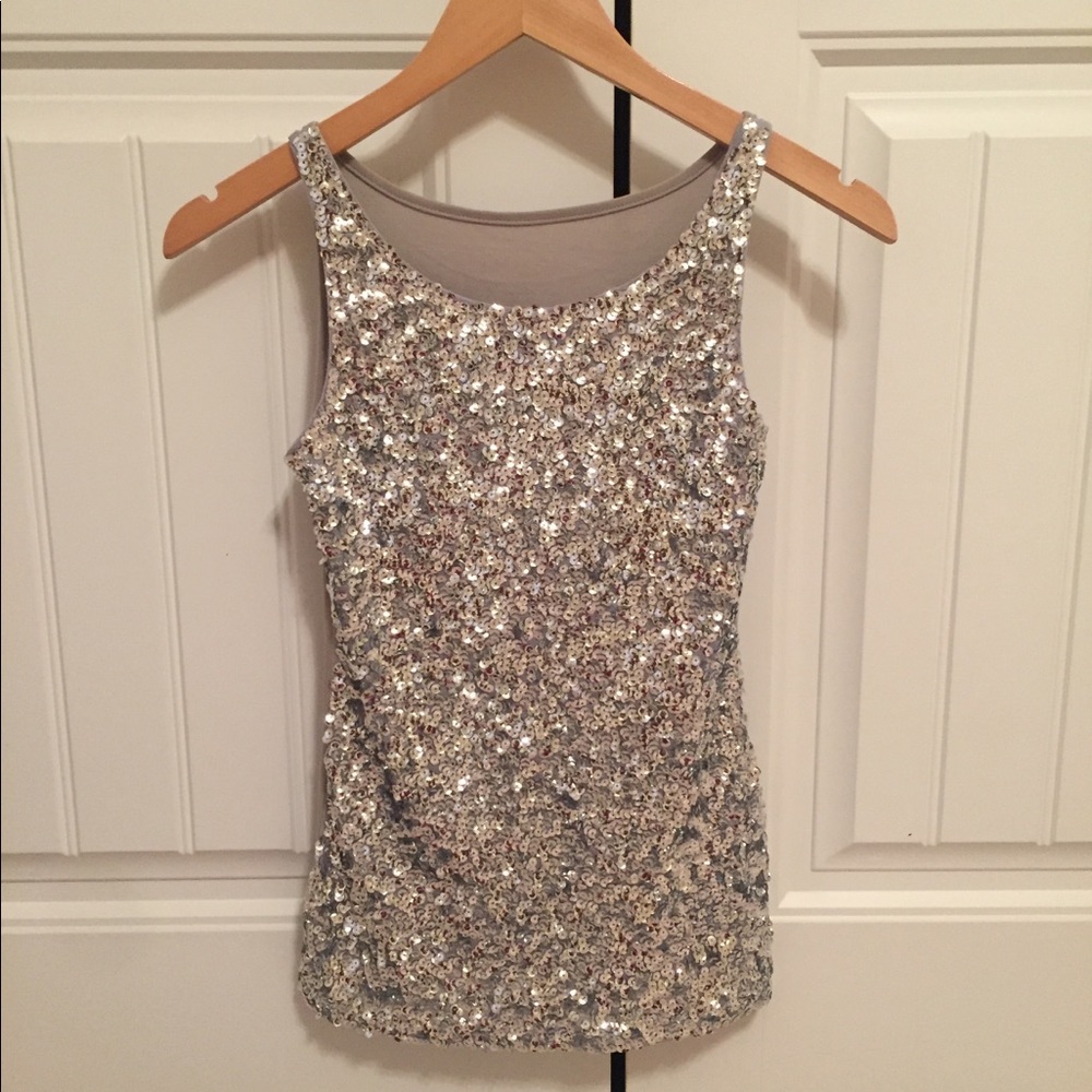 Sequins Sleeveless Crewneck Tank Top